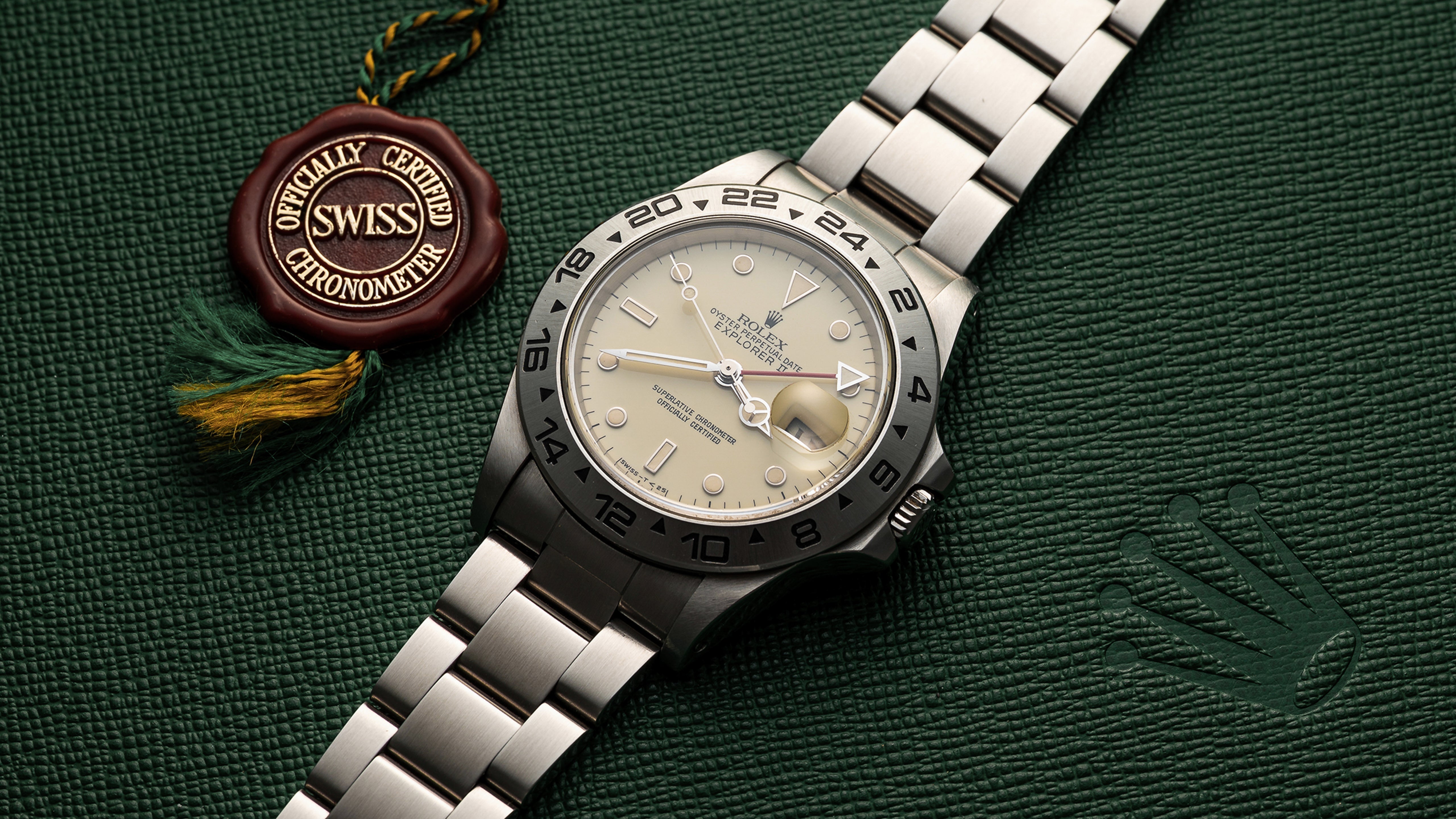 Panna Rail Dial 16550 Rolex Explorer II – Hairspring