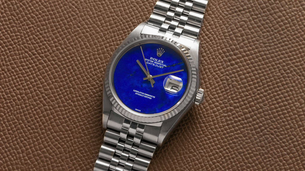 Lapis Dial 16019 Rolex Datejust, White Gold