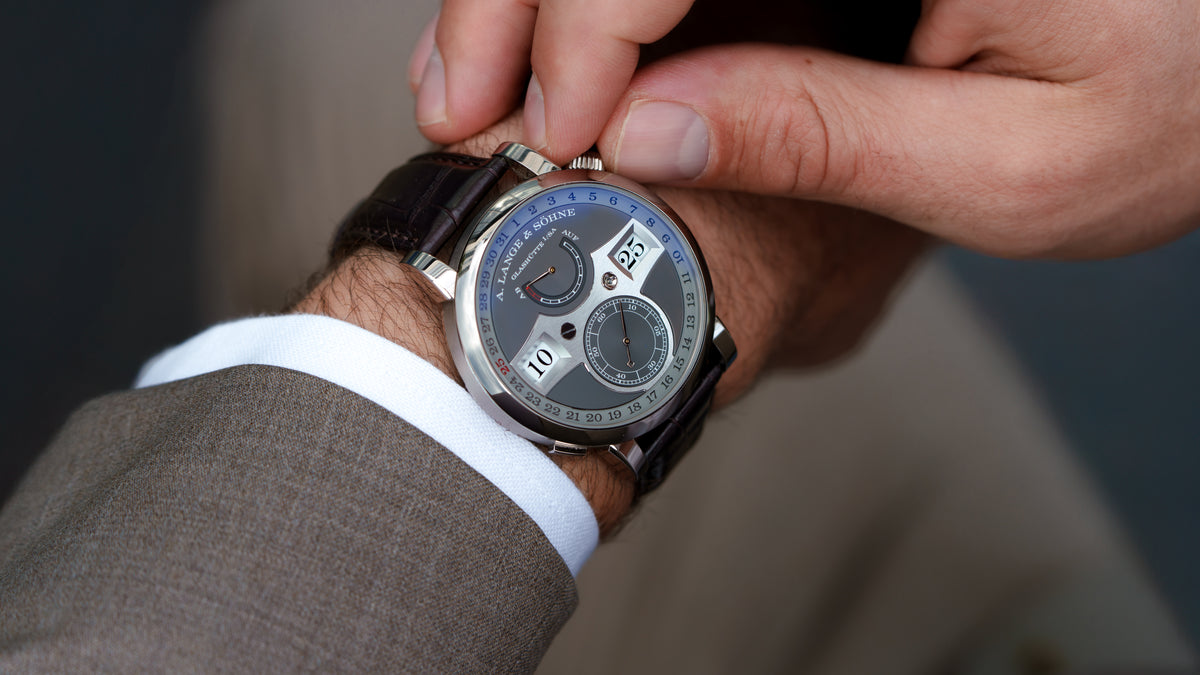 148.038, Zeitwerk Date, White Gold