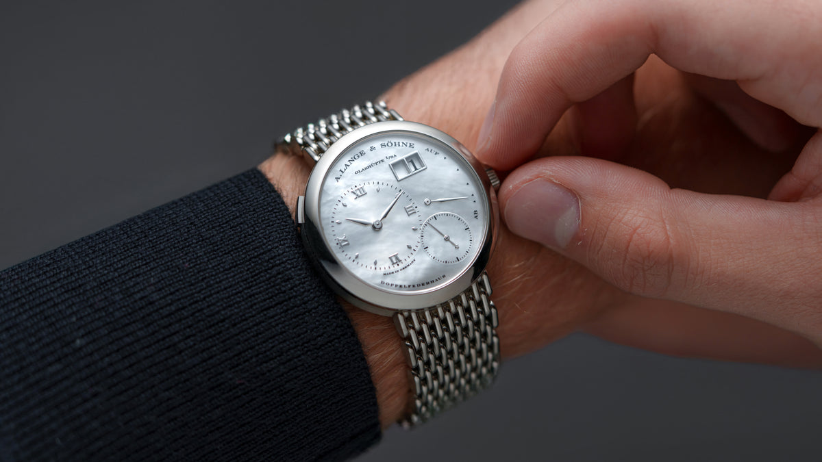 160.029, Lange 1 'Soirée', Mother of Pearl Dial, Wellendorff Bracelet, White Gold