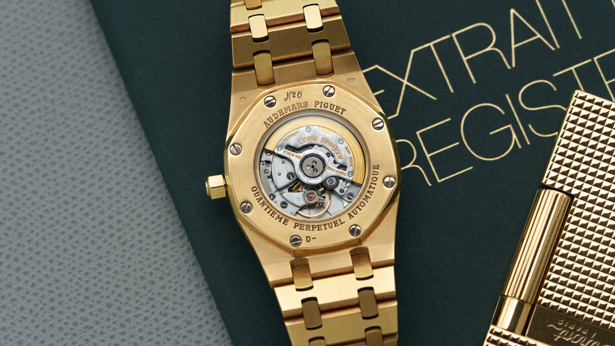 25800BA, Royal Oak Perpetual Calendar, Black Dial, Yellow Gold