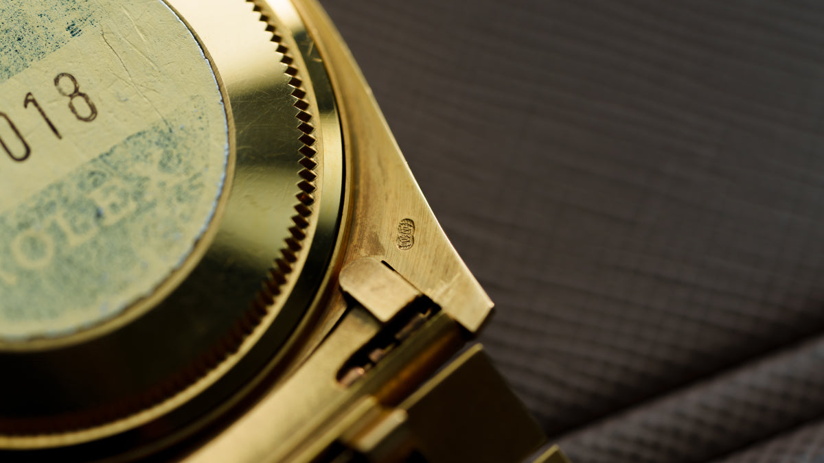 16018, Datejust, Mahogany Wood Dial, Yellow Gold