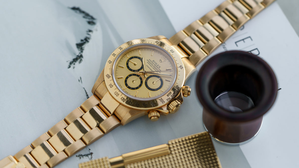 16528, Daytona, 'Floating Cosmograph' Gold Dial, Yellow Gold