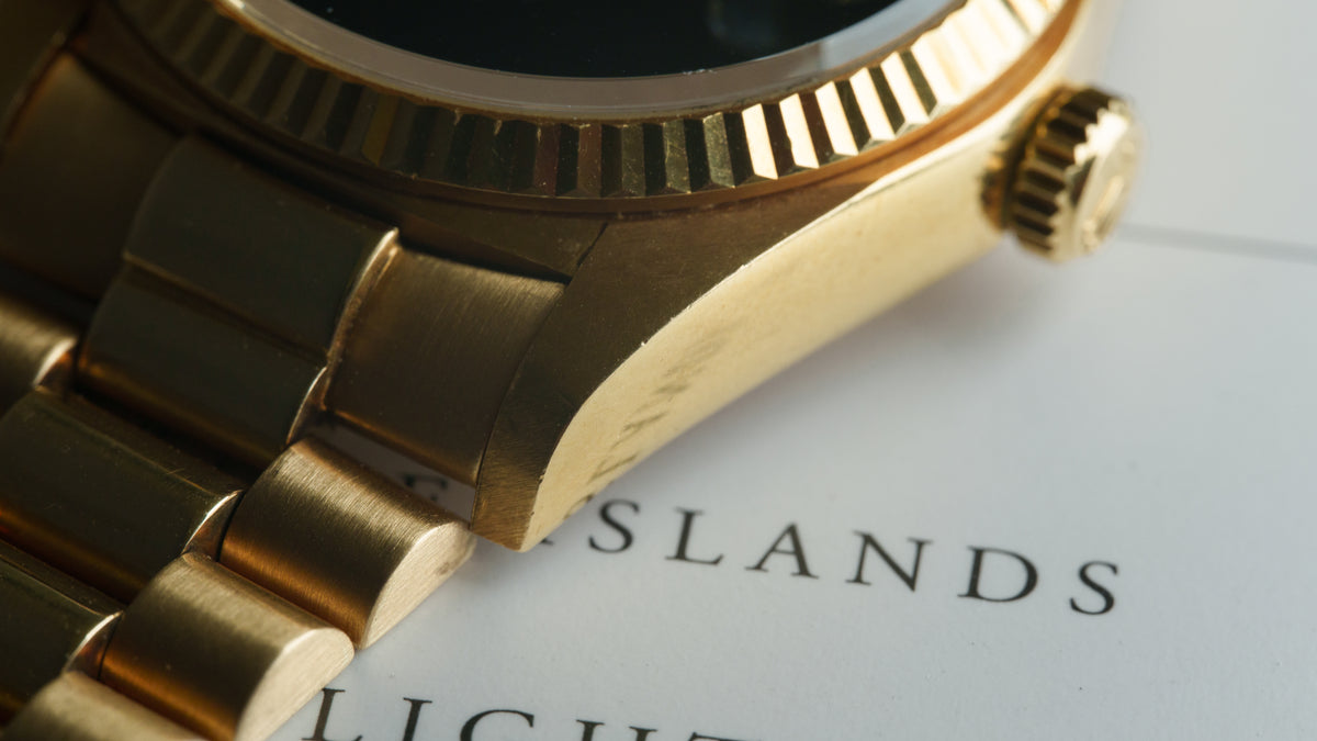 18038, Day-Date, Onyx Dial, Yellow Gold