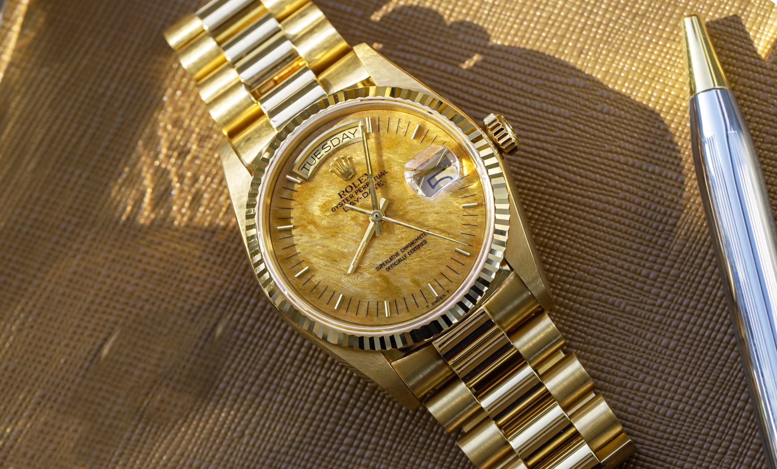 Birch Burlwood Dial 18038 Rolex Day-Date – Hairspring