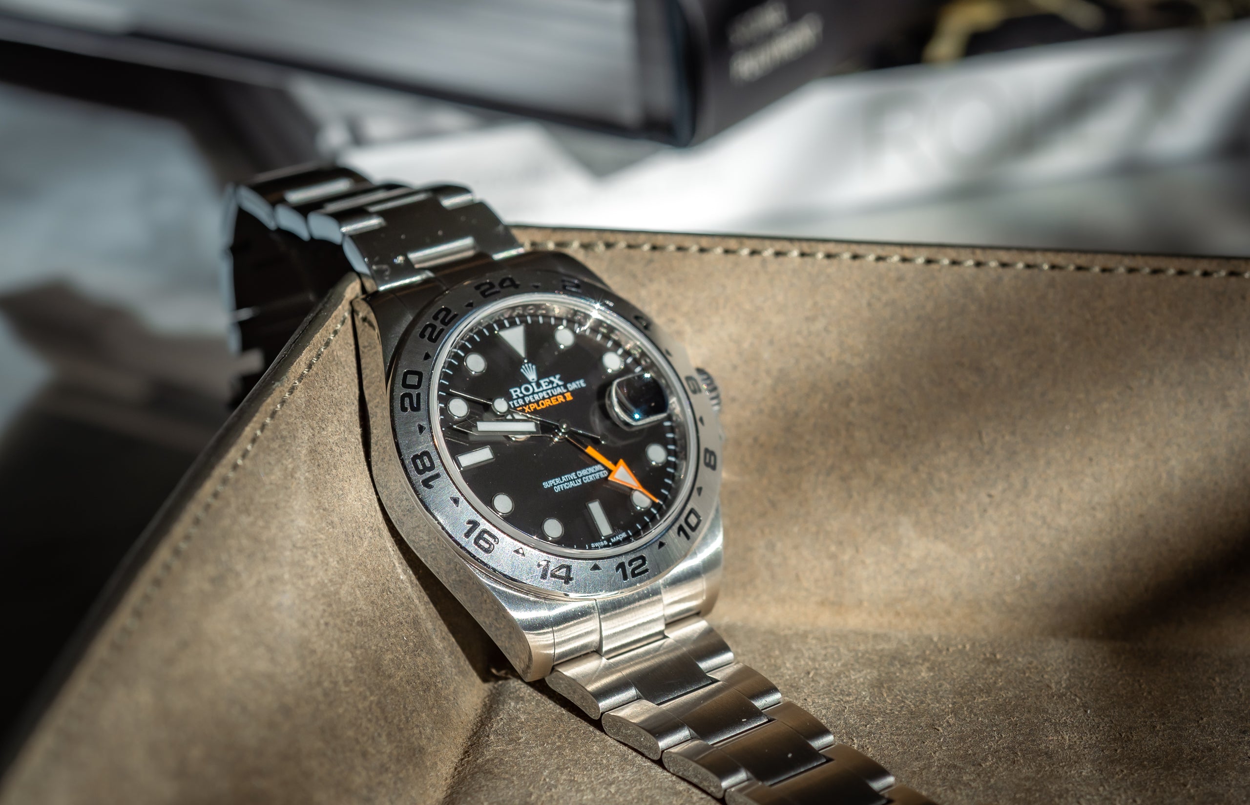 Rolex-Explorer-II-GMT-216570-Black-Floating-Hands