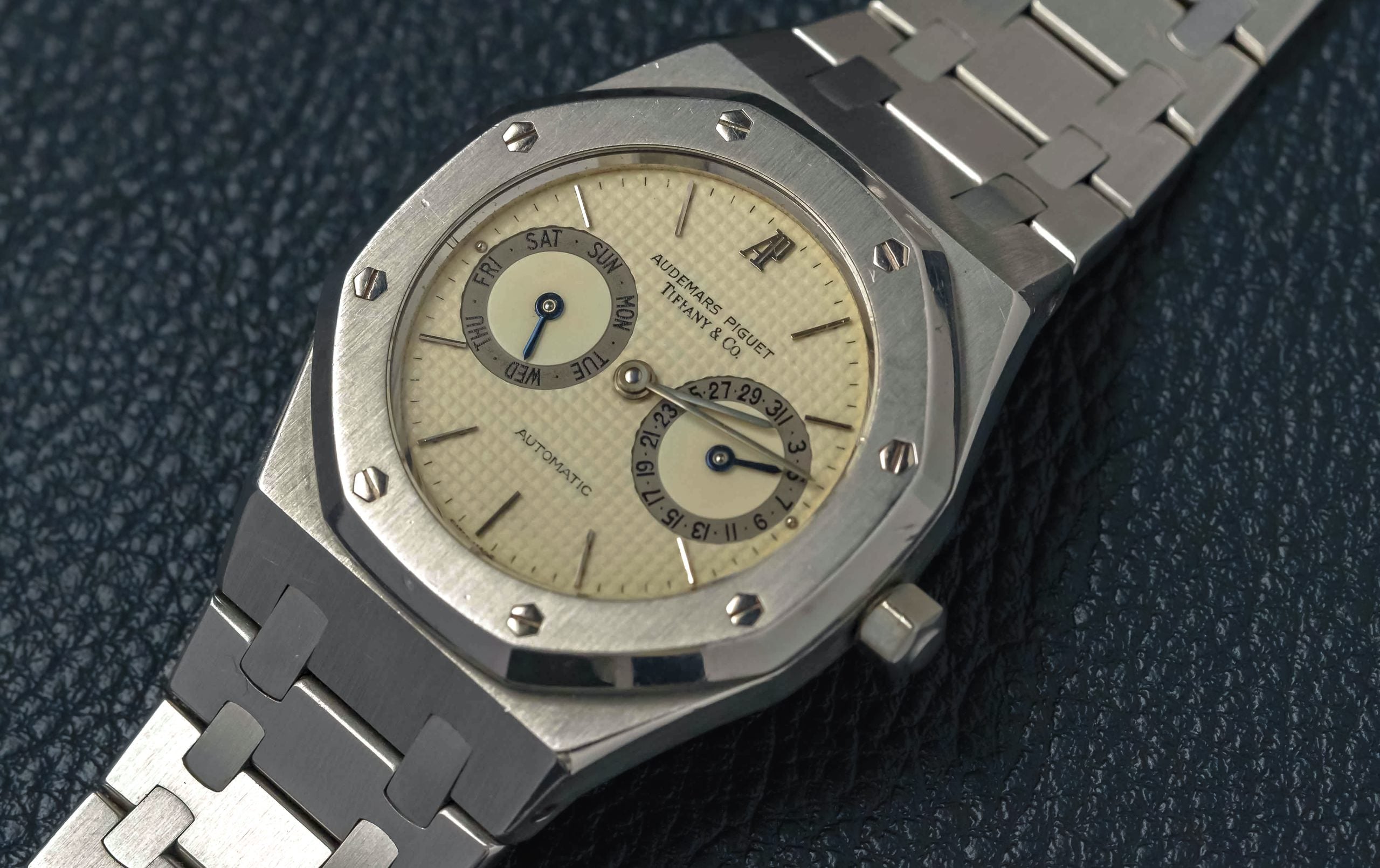 Tiffany-signed 'Owl' 25572ST Audemars Piguet Royal Oak Day Date