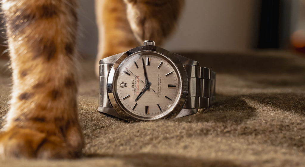 Rolex 1019. · Photo: Hairspring · © Hairspring, used with permission · Source: https://hairspring.com/blogs/finds/cern-dial-1019-rolex-milgauss