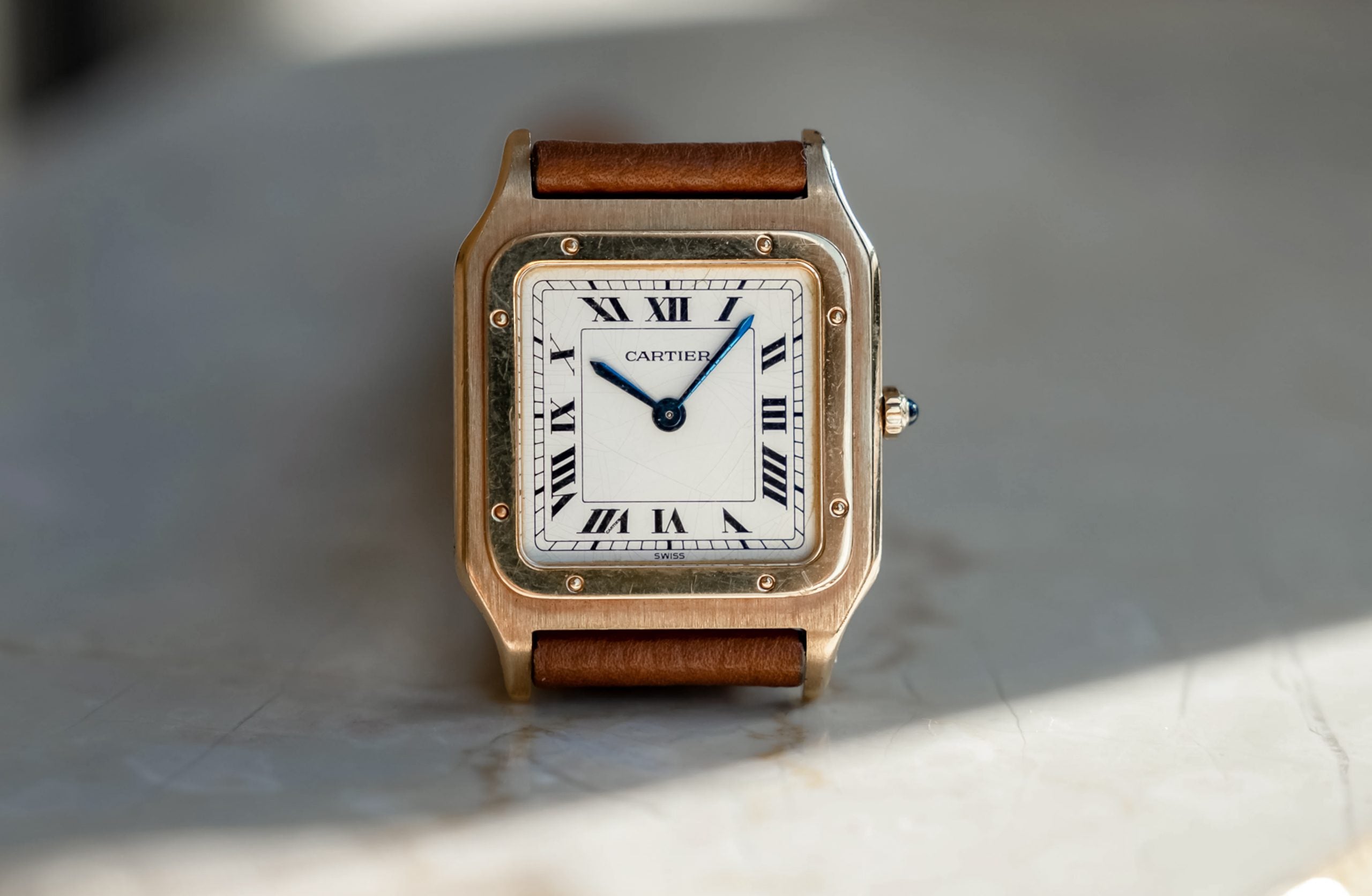 96054 1980s Cartier Santos Dumont 'Extra Flat'