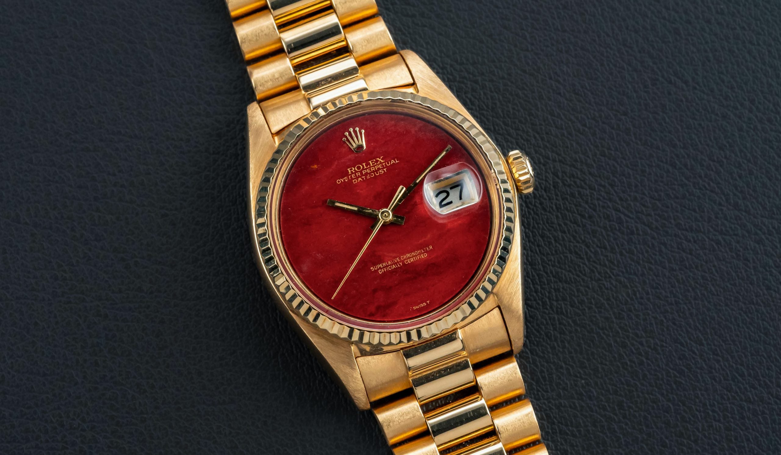 Red Jasper Dial 1601/8 Rolex Datejust – Hairspring