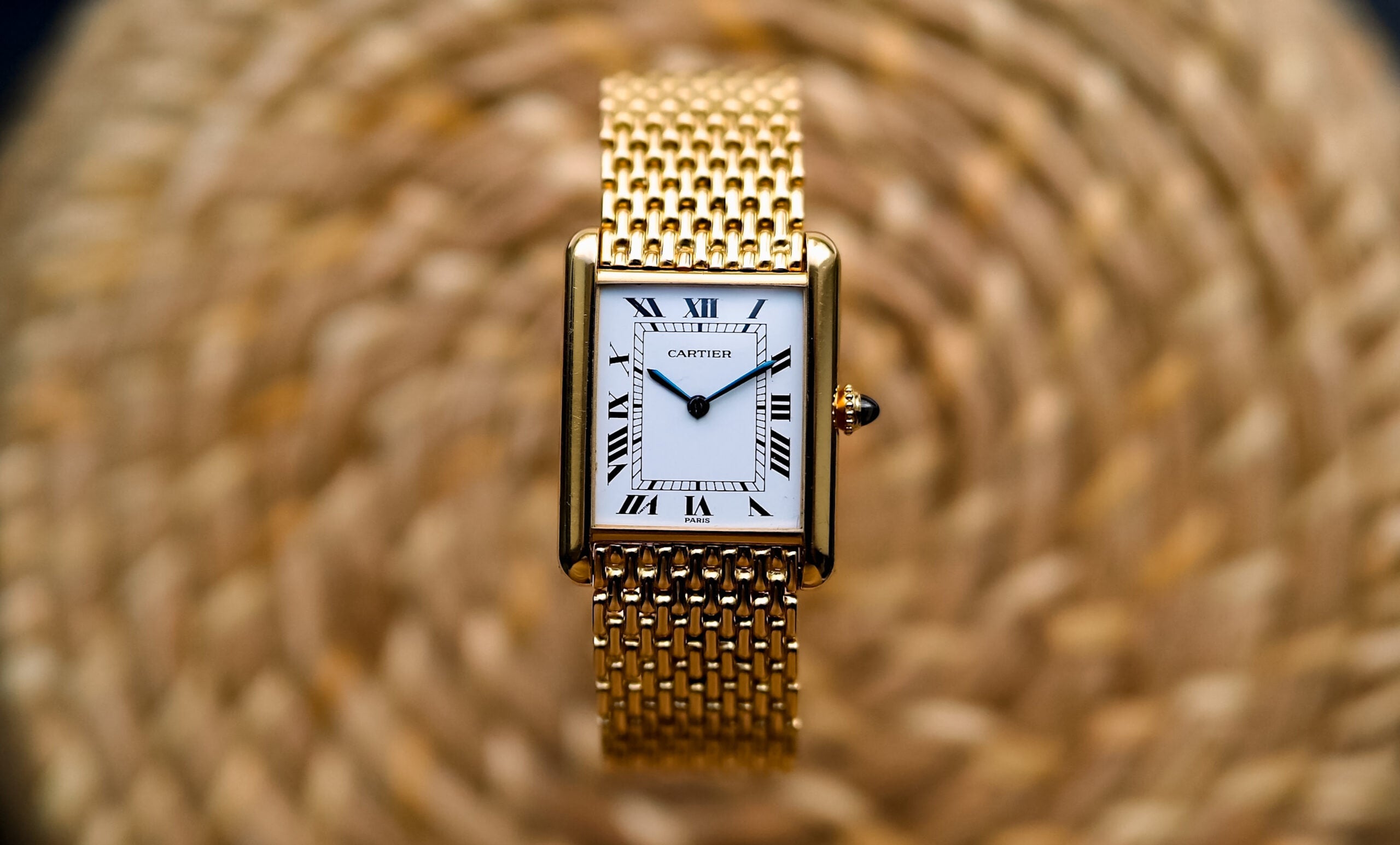 78086 Cartier Paris Tank Louis Grande with Beads of Rice Bracelet