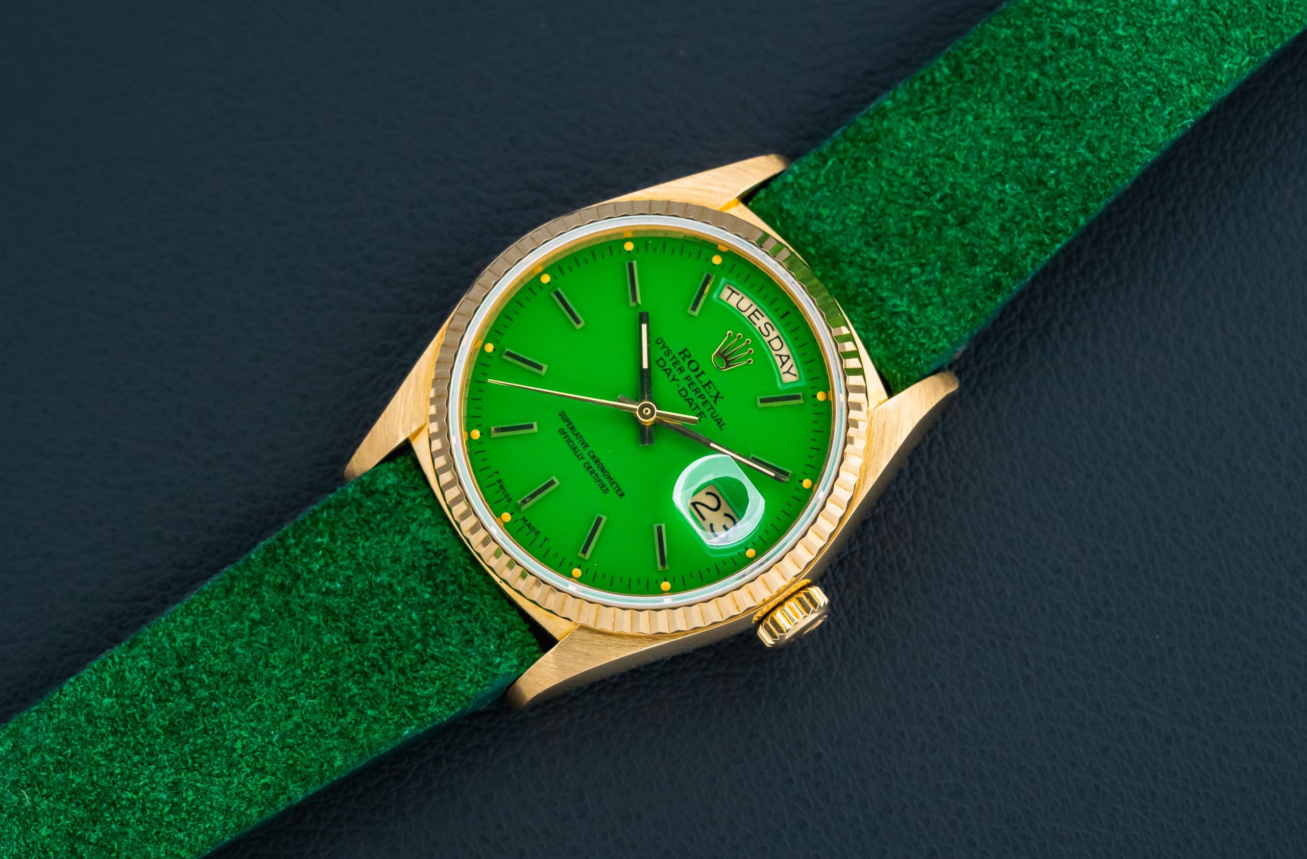 Green Stella 18038 Rolex Day-Date – Hairspring Green Stella 18038 Rolex Day-Date – Hairspring
