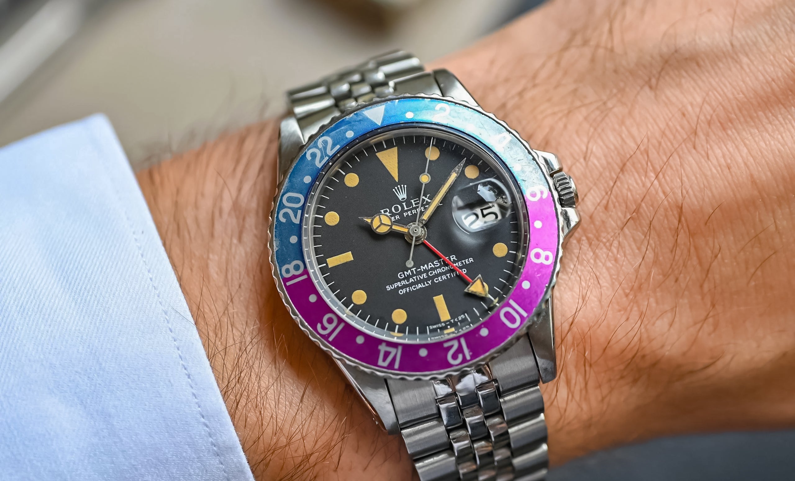 Fuchsia, Mk1 Long E 1675 Rolex GMT-Master – Hairspring