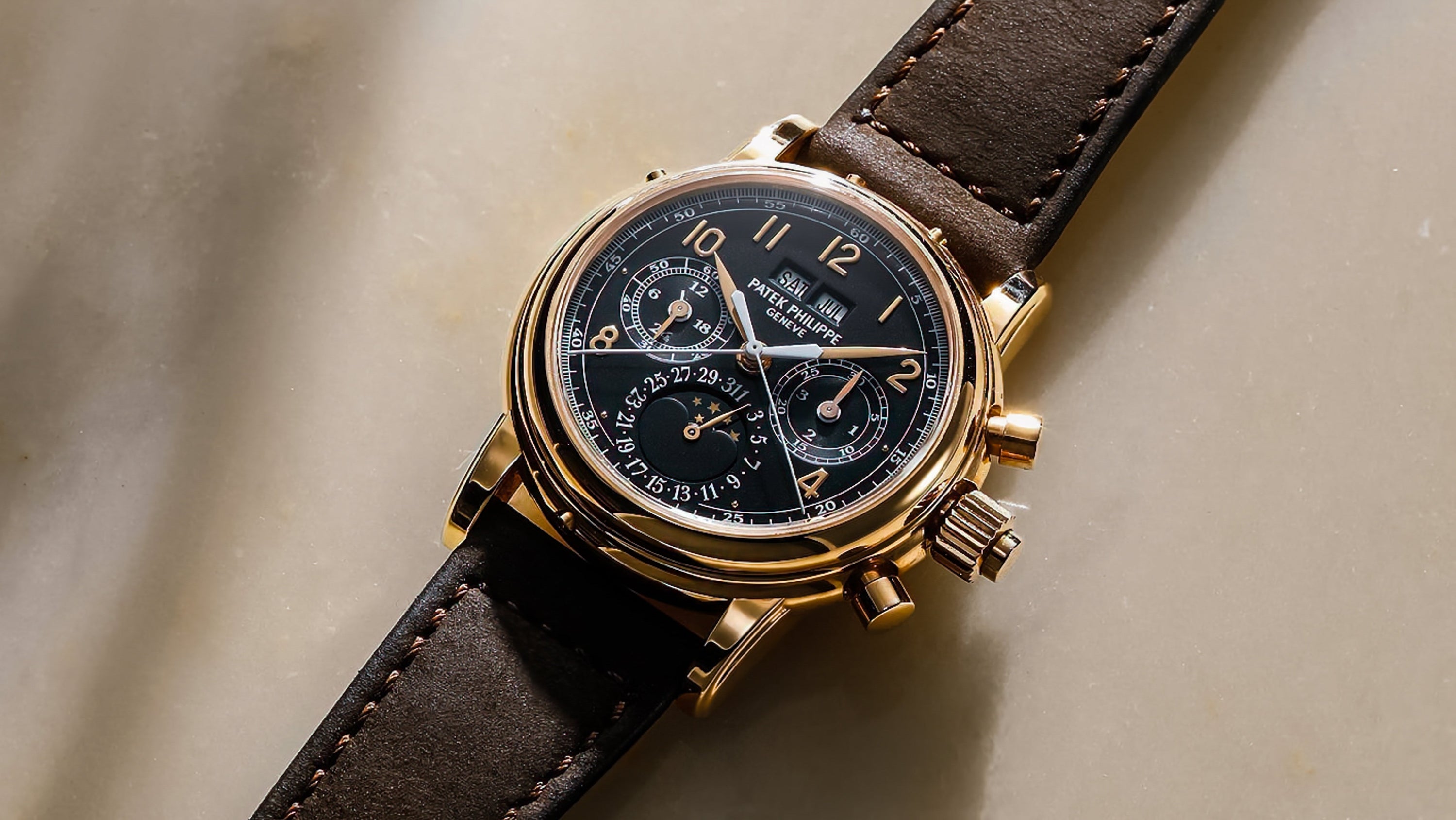 Black Dial 5004R Patek Philippe Perpetual Calendar Split Seconds Chronograph