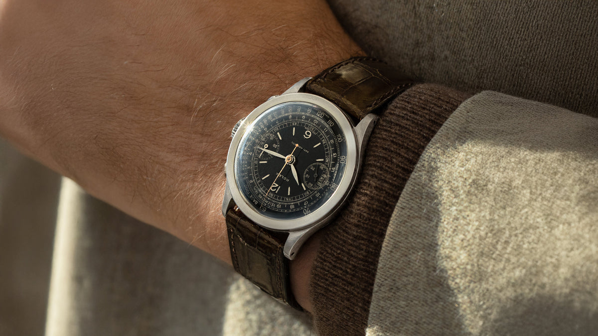Black Gilt Dial, First Series 2508 Rolex Anti-Magnetic Chronograph