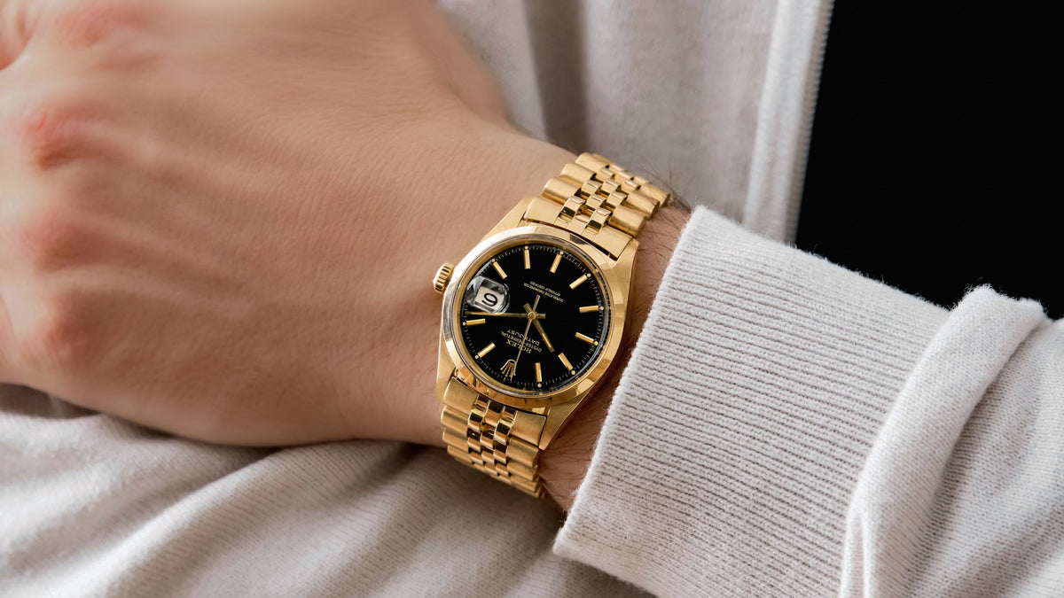 Black Gilt Dial 1600 Rolex Datejust