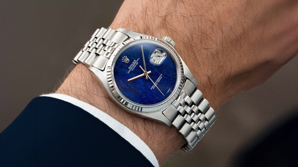 Lapis Dial 1601/9 Rolex Datejust, White Gold