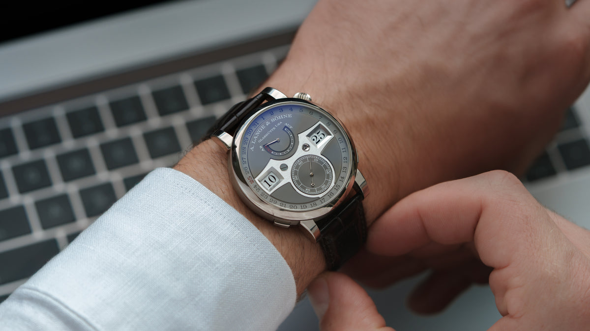 148.038, Zeitwerk Date, White Gold