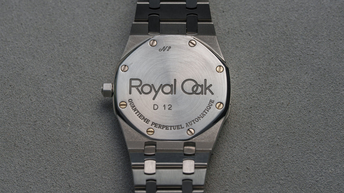 25654ST, Royal Oak Perpetual Calendar, Black 'Petite Tapisserie' Dial, Steel