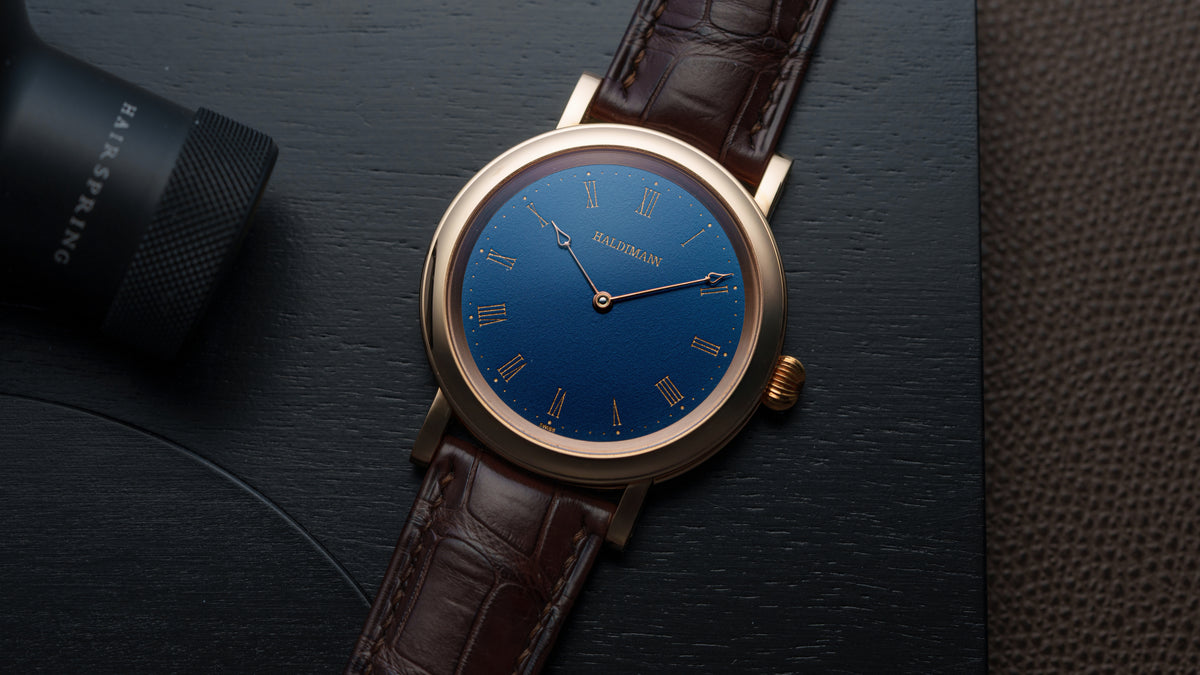 H11, Central Balance, Blue Dial, Pink Gold