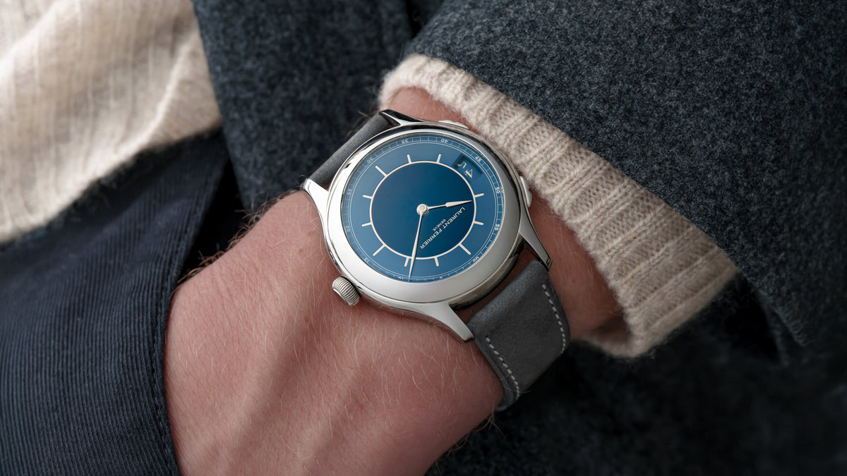 Galet Traveller, Enamel Sector Dial for Hodinkee, Titanium