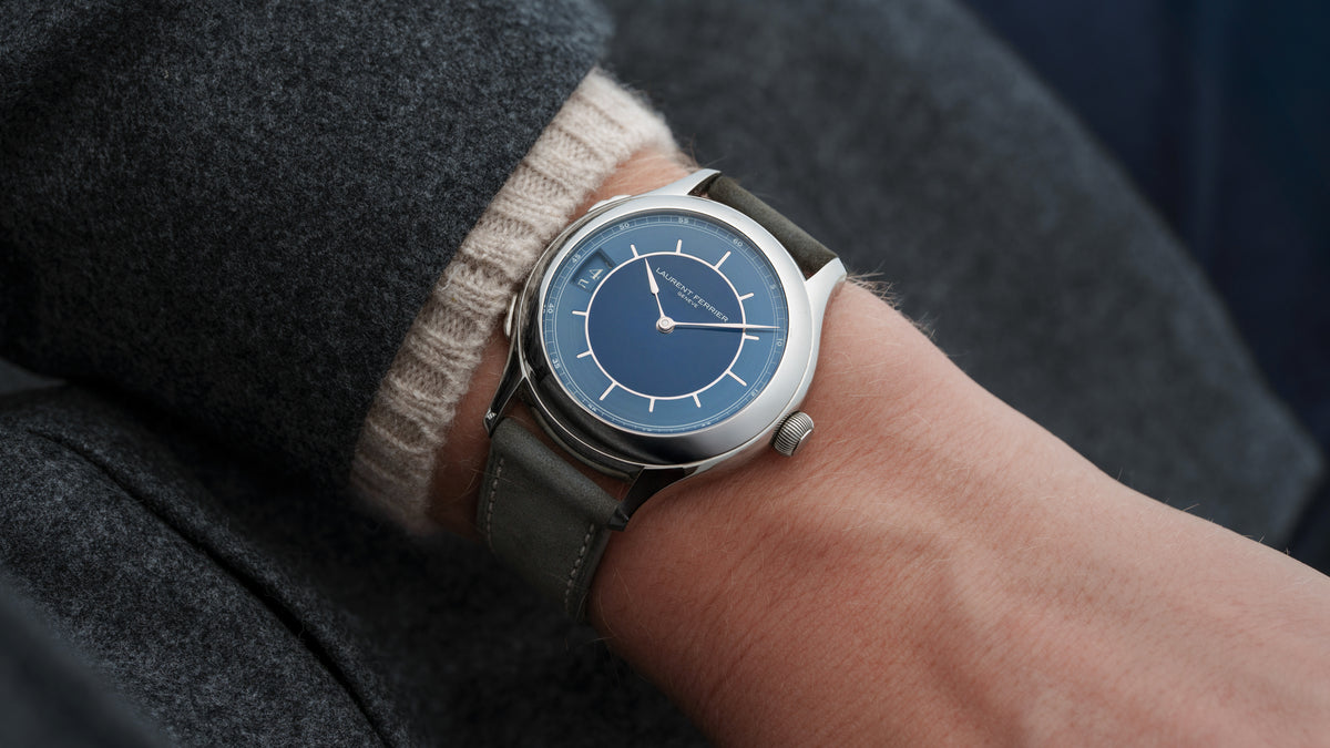 Galet Traveller, Enamel Sector Dial for Hodinkee, Titanium