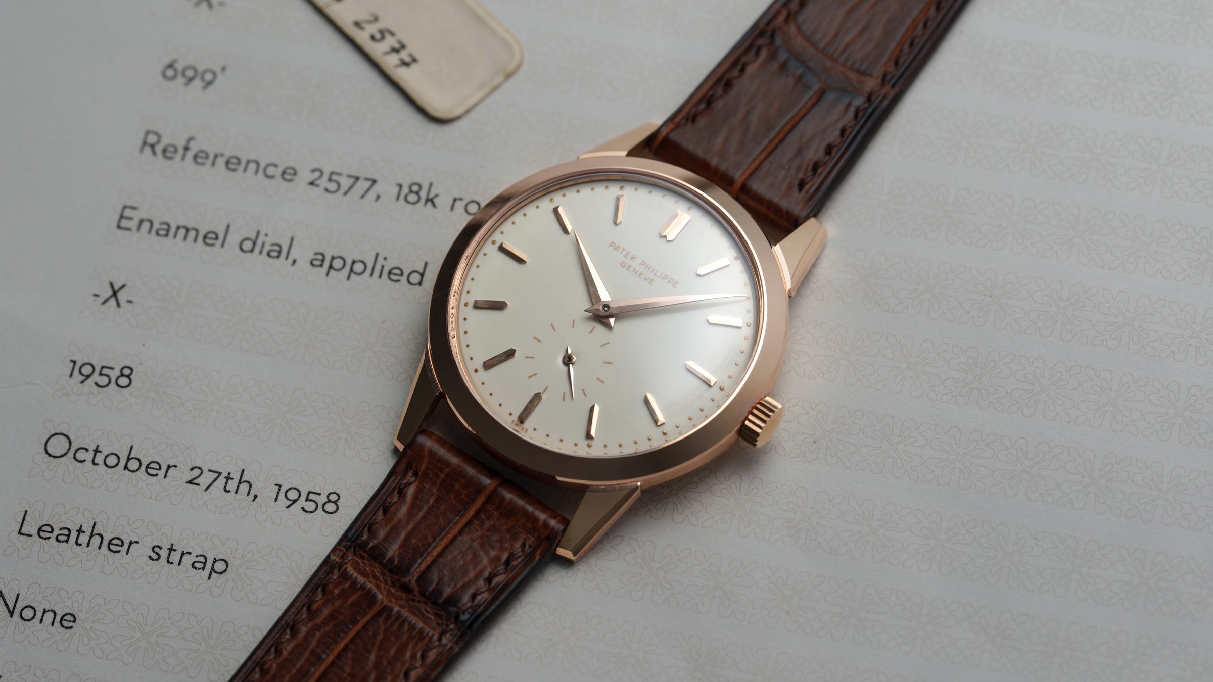 2577R, Calatrava, Enamel Dial, Pink Gold