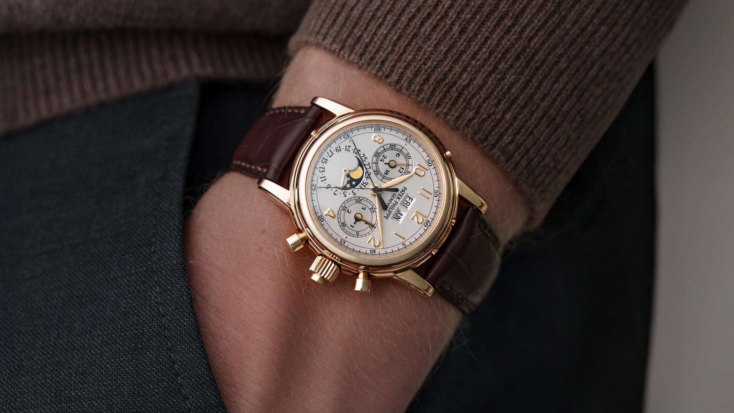 5004J, Perpetual Calendar Split Seconds Chronograph, Yellow Gold
