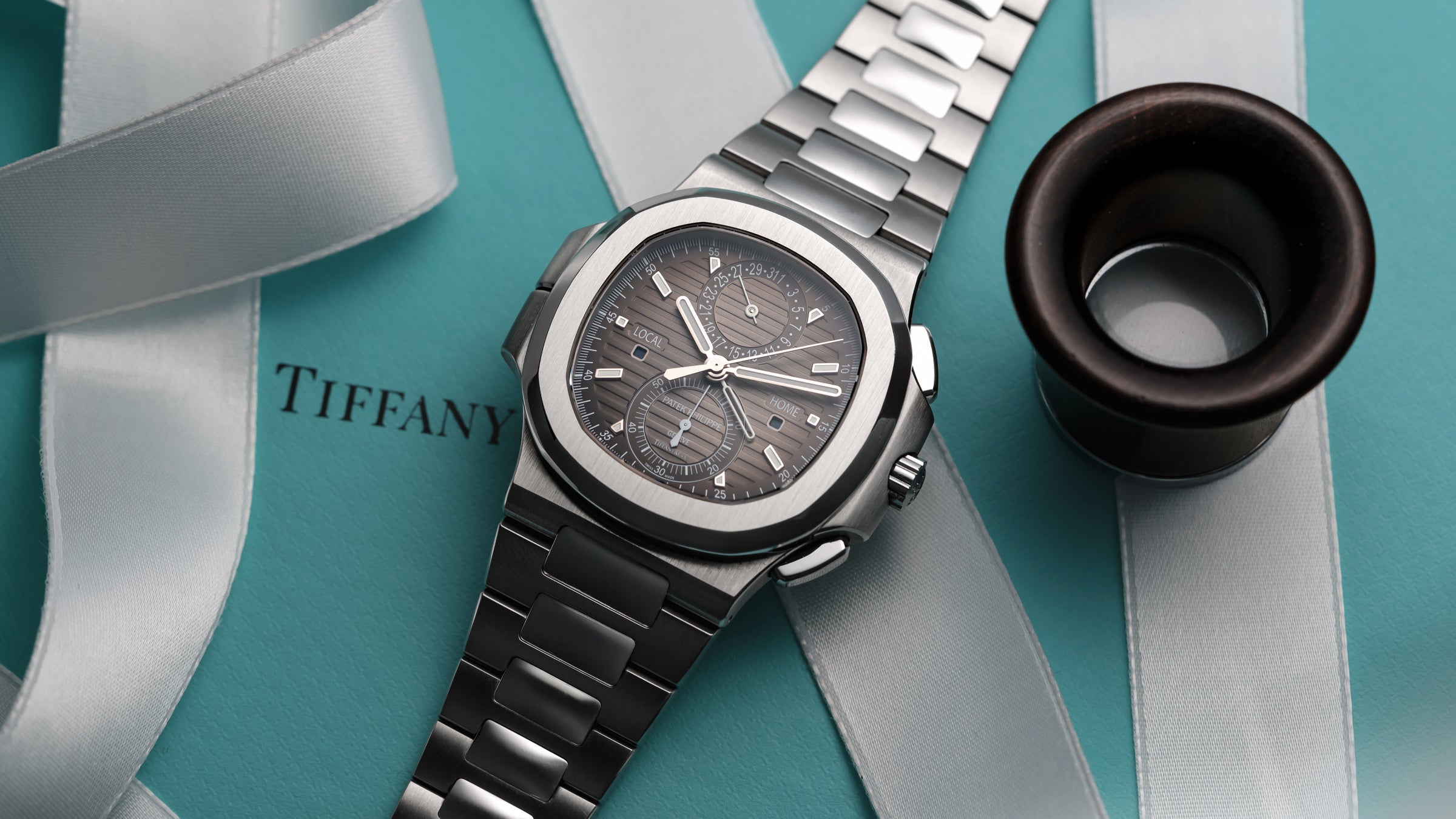 5990/1A, Nautilus Travel Time Chronograph, Tiffany Dial, Steel