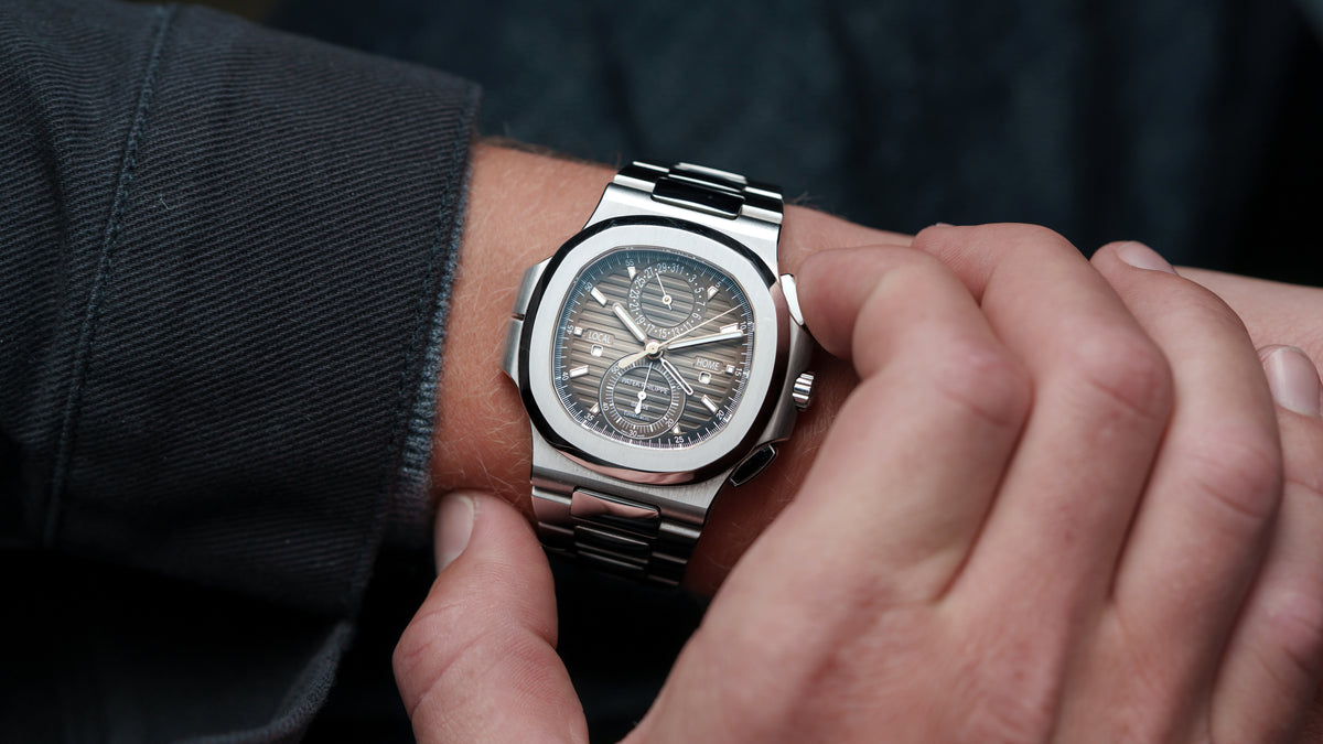 5990/1A, Nautilus Travel Time Chronograph, Tiffany Dial, Steel