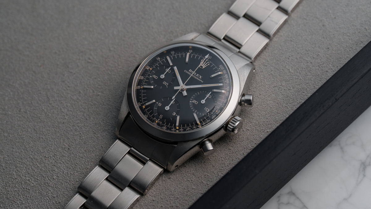 6238, Black Galvanic Dial, 'Pre-Daytona' Chronograph, Steel