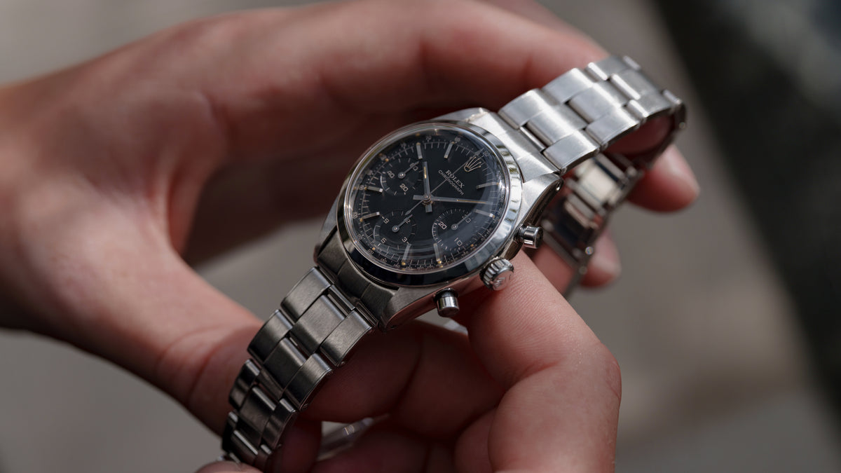 6238, Black Galvanic Dial, 'Pre-Daytona' Chronograph, Steel