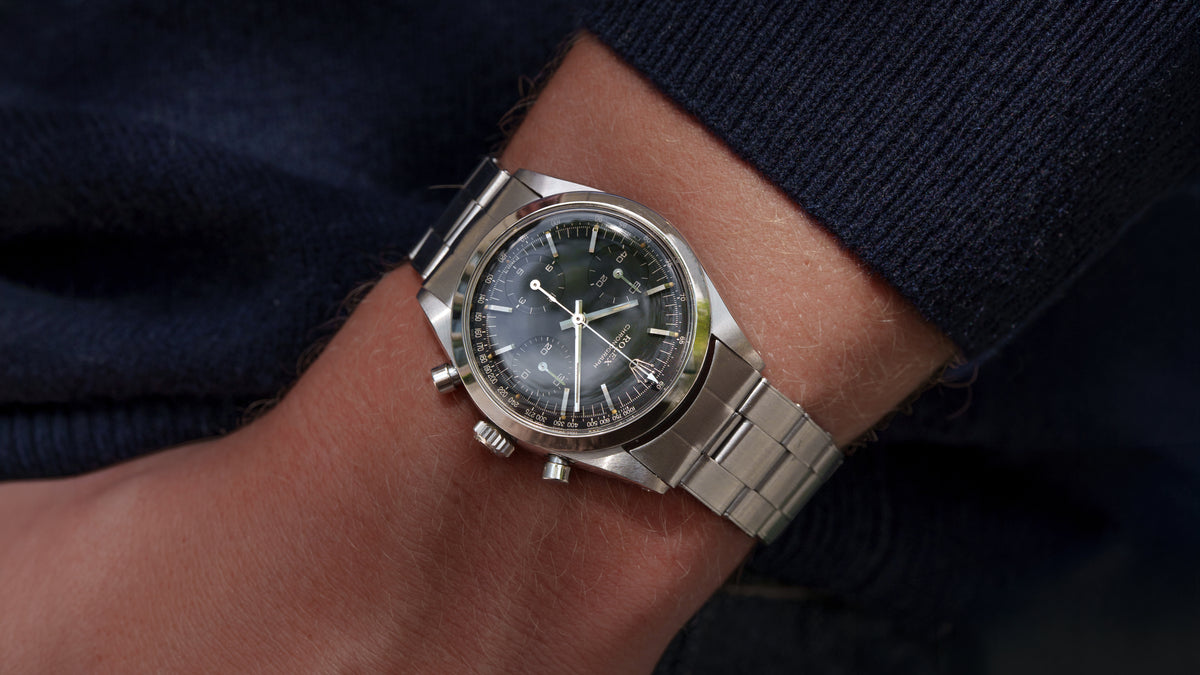 6238, Black Galvanic Dial, 'Pre-Daytona' Chronograph, Steel