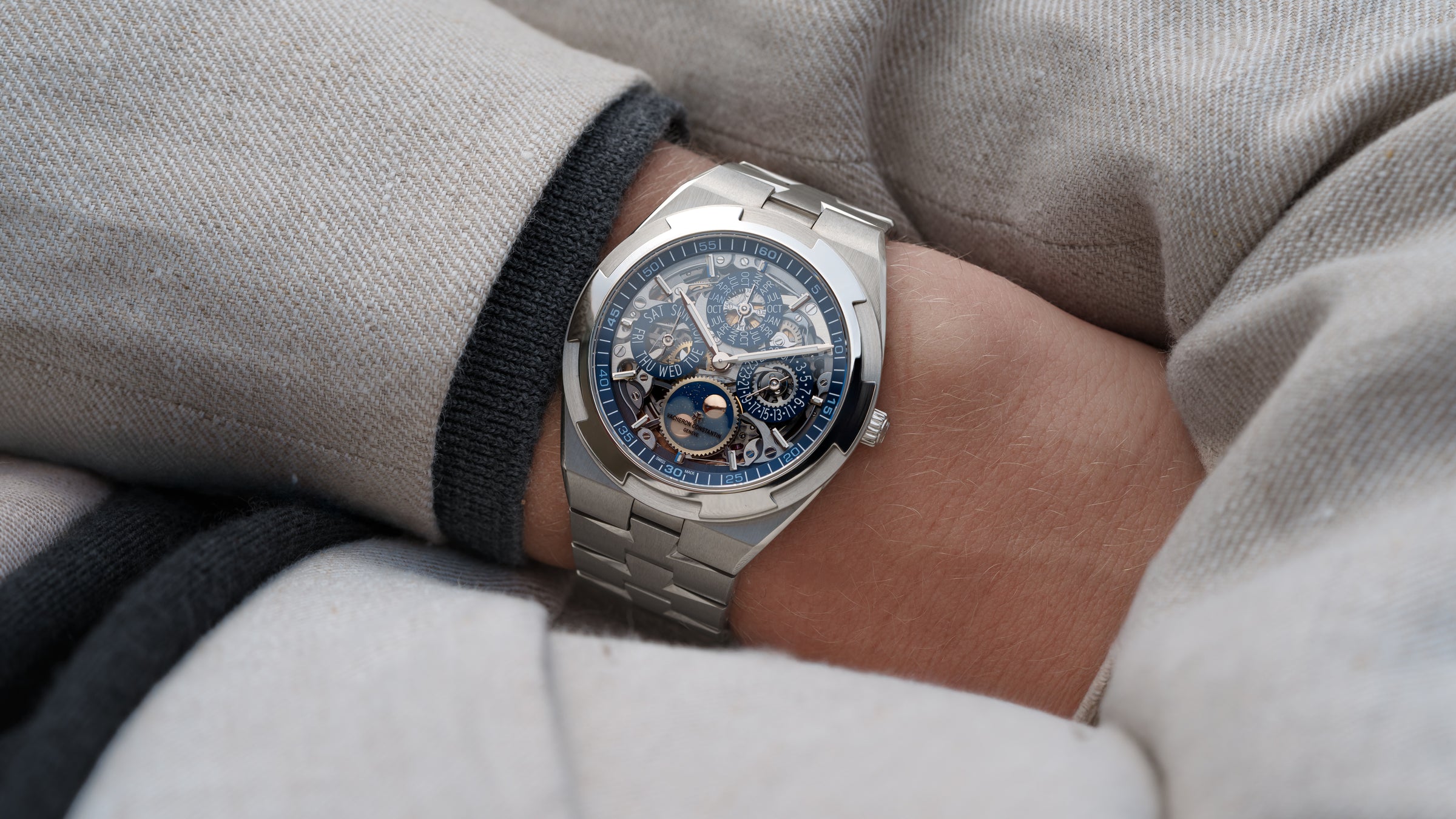 4300V, Overseas Ultra-Thin Perpetual Calendar Skeleton, White Gold
