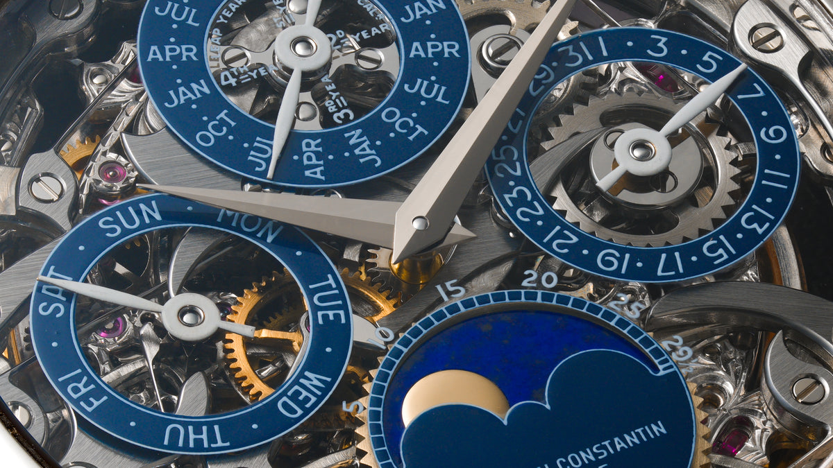 43032, Perpetual Calendar Skeleton, Platinum