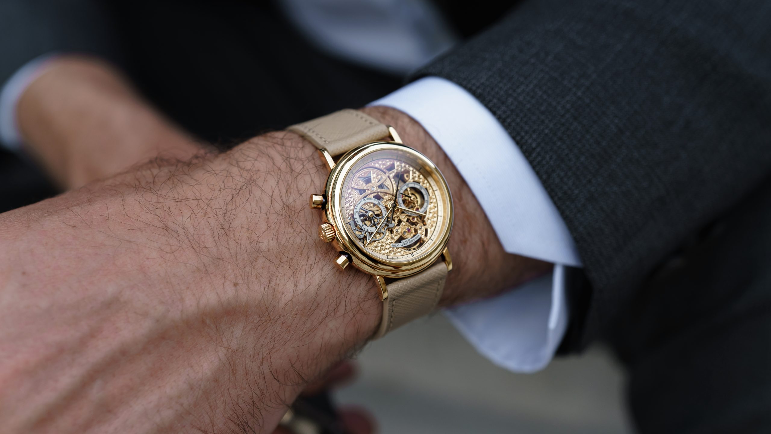 47100, Chronograph Skeleton, Yellow Gold